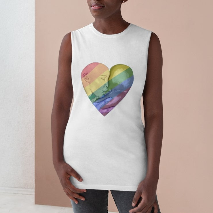 
                
                    Load image into Gallery viewer, Heart White T Tank [PRIDE collection]
                
            